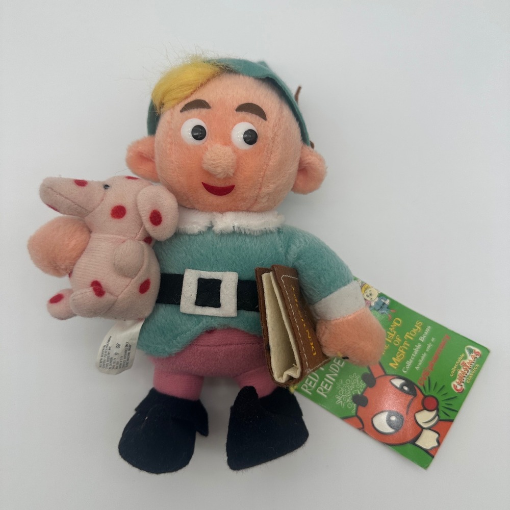 Stuffins Herbie the Elf Plush 1999 Rudolph Misfit Toys Spotted Elephant CVS 7.5" - Picture 1 of 13